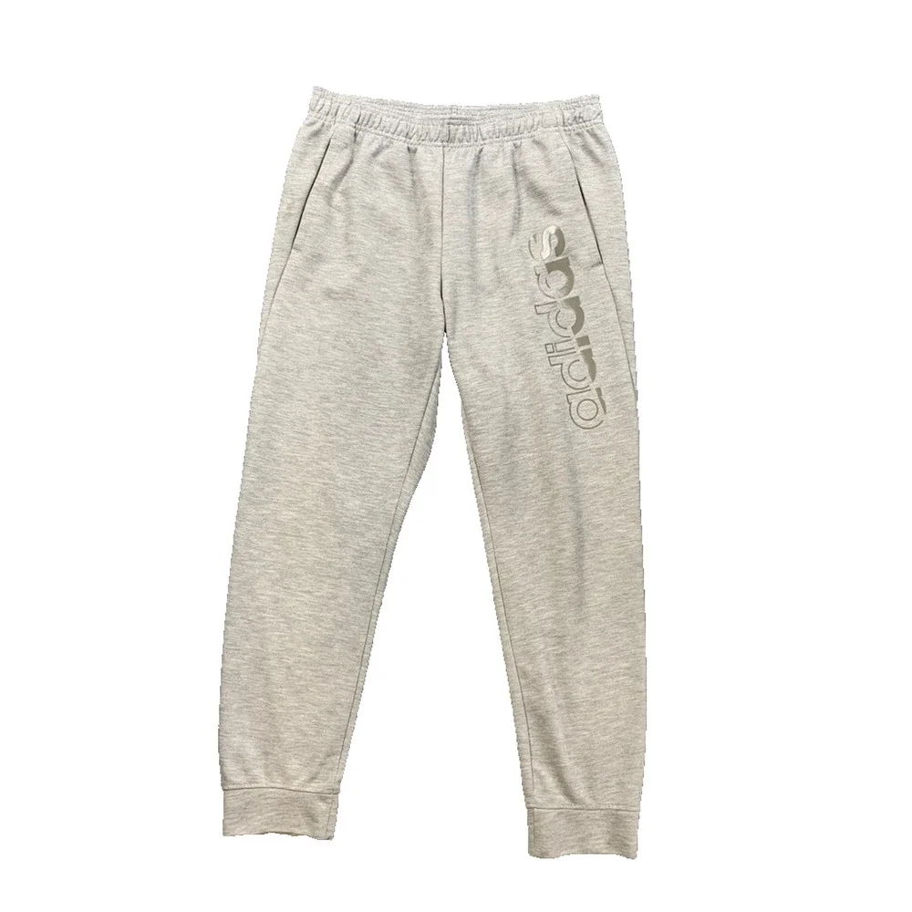 Adidas Joggers Mens L Large Ash Designed 2 Move Graphic Drawstring Track Pants